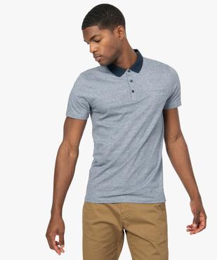Polo homme à manches courtes à fines rayures vue1 - GEMO (HOMME) - GEMO