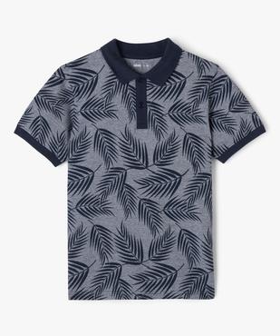 Polo manches courtes à motif feuillage garçon vue1 - GEMO (JUNIOR) - GEMO