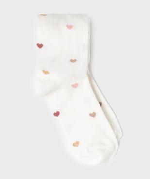 Collant chaud à motifs coeurs fille vue1 - GEMO (ENFANT) - GEMO