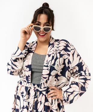 Veste kimono ample en viscose fleurie femme grande taille vue2 - GEMO (G TAILLE) - GEMO