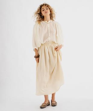 Jupe longue et ample en viscose froissée femme vue4 - GEMO 4G FEMME - GEMO