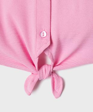Chemise courte blousante en crêpe froissé fille vue2 - GEMO 4G FILLE - GEMO