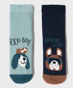 Chaussettes antidérapantes motif chien bébé garçon (lot de 2) vue1 - GEMO 4G BEBE - GEMO