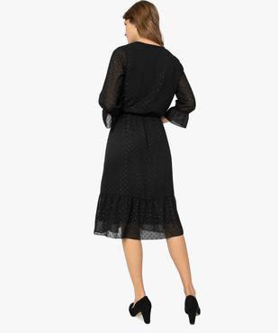 Robe femme effet plumetis pailletés avec manches dentelle vue3 - GEMO(FEMME PAP) - GEMO