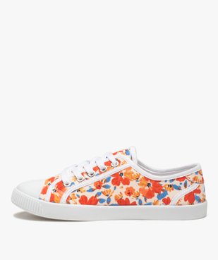 Baskets femme à lacet dessus toile à motif fleuri vue3 - GEMO (SPORTSWR) - GEMO