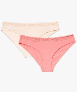 Culotte en coton stretch avec ceinture dentelle femme (lot de 2) vue4 - GEMO 4G FEMME - GEMO