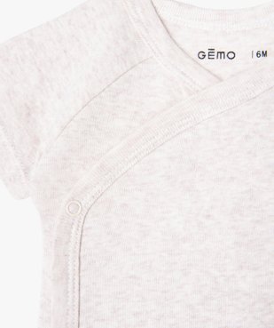 Body manches courtes fermeture croisée bébé (lot de 3) vue4 - GEMO 4G BEBE - GEMO