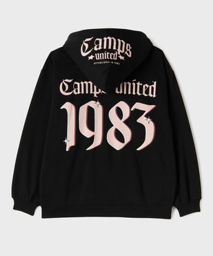 Sweat zippé imprimé dos et capuche fille - Camps United vue4 - CAMPS US GEMO FOR GOOD - GEMO