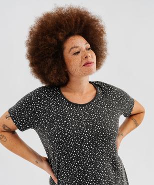 Chemise de nuit manches courtes en coton stretch femme grande taille vue2 - GEMO 4G FEMME - GEMO