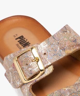 Mules plates avec brides scintillantes en cuir femme vue7 - PIU NATURA - GEMO