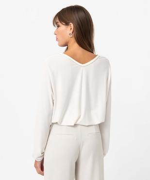 Tee-shirt femme à manches longues et encolure fantaisie vue3 - GEMO(FEMME PAP) - GEMO