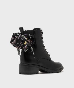 Boots à lacets et zip avec foulard sur la tige femme - Emilia Rosa vue4 - EMILIA ROSA - GEMO
