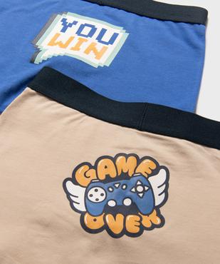 Boxers en coton stretch à motifs jeux vidéo garçon (lot de 2) vue2 - GEMO 4G GARCON - GEMO