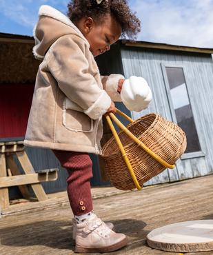 Manteau à capuche en velours doublure chaude bébé fille vue10 - GEMO(BEBE DEBT) - GEMO