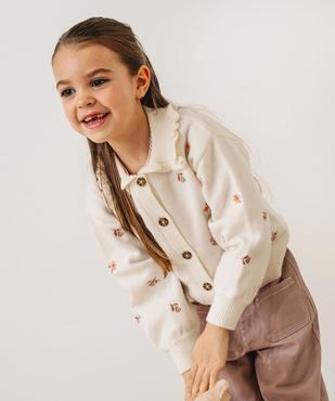Gilet à grand col avec motifs brodés fille vue6 - GEMO (ENFANT) - GEMO