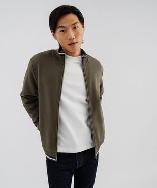 Sweat zippé avec finitions fantaisie homme vue1 - GEMO 4G HOMME - GEMO