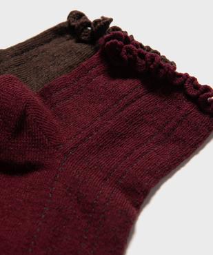 Socquettes en maille ajourée à bord roulotté femme (lot de 2 paires) vue2 - GEMO(HOMWR FEM) - GEMO