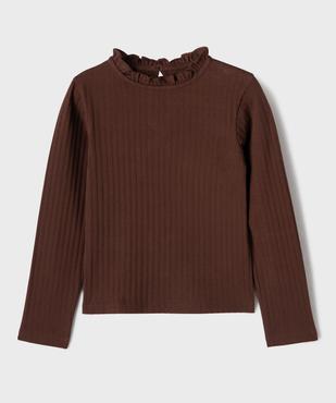 Tee-shirt manches longues avec col rond froncé fille vue1 - GEMO 4G FILLE - GEMO