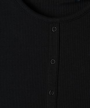 Tee-shirt manches courtes à côtes et faux boutons fille vue2 - GEMO 4G FILLE - GEMO