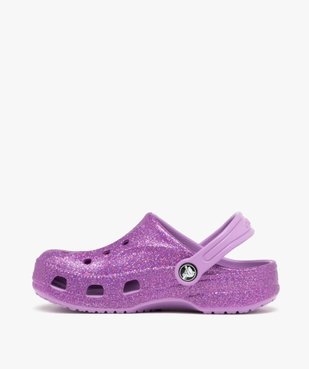 Sabots souples fille dessus perforé à paillettes Baya Glitter - Crocs vue3 - CROCS - GEMO