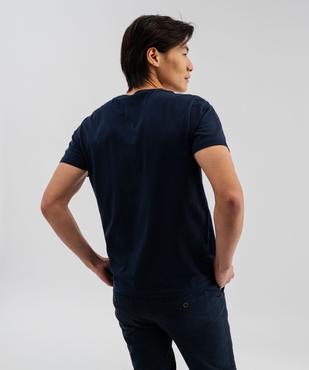 Tee-shirt manches courtes en jersey de coton brodé homme vue3 - GEMO 4G HOMME - GEMO