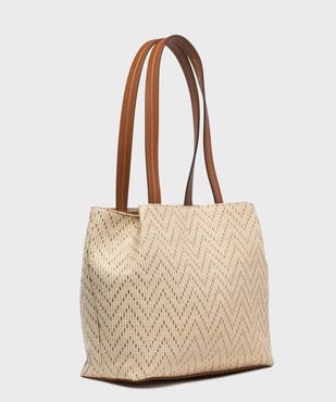 Sac à main tissé grand format femme vue2 - GEMO (ACCESS) - GEMO