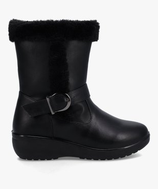 Boots fourrées femme confort unies à talon compensé vue1 - GEMO (CONFORT) - GEMO