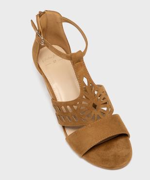 Sandales en suédine à talon compensé femme - Valentina Baldano vue5 - VALENTINA BALDA - GEMO