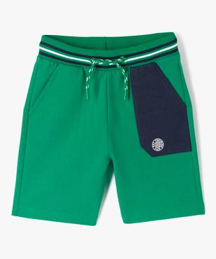 Bermuda garçon en maille avec poche contrastante vue1 - GEMO (ENFANT) - GEMO