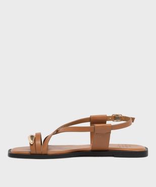 Sandales plates multibrides avec bijou de pied femme vue3 - FOLLOW ME - GEMO