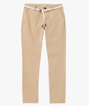 Pantalon femme en coton extensible avec ceinture corde vue4 - GEMO 4G FEMME - GEMO