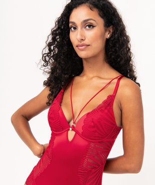 Body en dentelle et microfibre femme vue5 - GEMO(HOMWR FEM) - GEMO