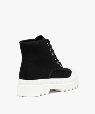 Baskets femme mid-cut en toile unie à semelle crantée vue5 - GEMO (SPORTSWR) - GEMO
