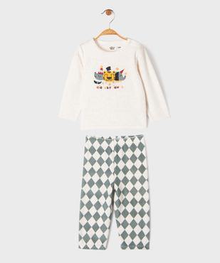 Pyjama en velours 2 pièces motif cirque bébé vue1 - GEMO 4G BEBE - GEMO