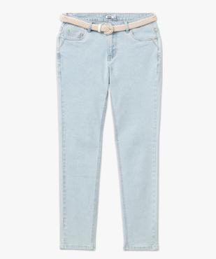 Jean Slim longueur 7/8ème avec ceinture tressée femme vue4 - GEMO 4G FEMME - GEMO