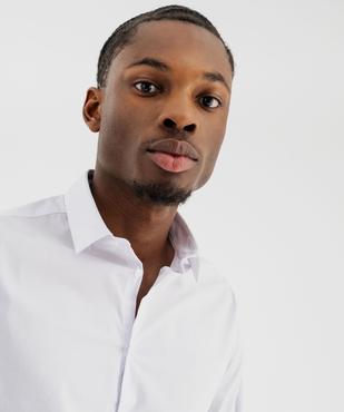 Chemise unie coupe slim en coton stretch homme vue8 - GEMO 4G HOMME - GEMO