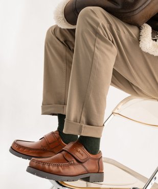 Chaussures bateau homme confort dessus cuir uni vue1 - PIERRE CARDIN CONFORT - GEMO