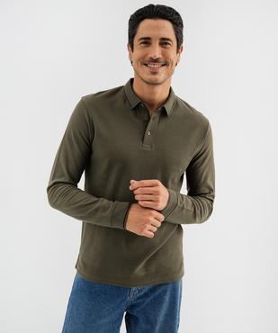 Polo à manches longues en maille fantaisie homme vue1 - GEMO 4G HOMME - GEMO