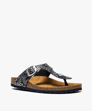 Sandales femme à bride entre-doigts en T et motifs pailletés vue2 - GEMO (CASUAL) - GEMO