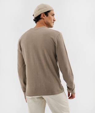 Tee-shirt manches longues avec col tunisien homme vue1 - GEMO 4G HOMME - GEMO