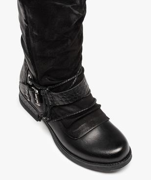Bottes femme unies style motard à brides fantaisie vue5 - GEMO (CASUAL) - GEMO