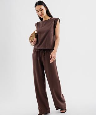 Tee-shirt sans manches avec emmanchures en dentelle femme vue5 - GEMO(FEMME PAP) - GEMO