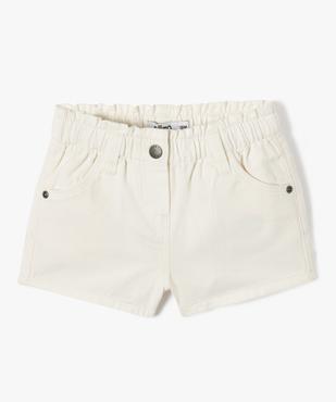 Short en toile de coton avec ceinture froncée bébé fille vue1 - GEMO(BEBE DEBT) - GEMO