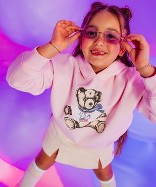 Sweat à capuche court fille - LuluCastagnette x Alizée vue1 - LULU CASTAGNETTE G4G D - GEMO