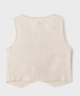 Gilet sans manches en viscose et lin pailleté fille vue4 - GEMO (ENFANT) - GEMO