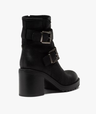 Boots femme à talon carré et larges brides décoratives vue4 - GEMO(URBAIN) - GEMO
