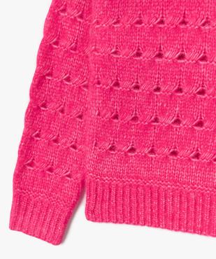 Pull en maille torsadée ajourée avec col montant fille vue3 - GEMO (ENFANT) - GEMO
