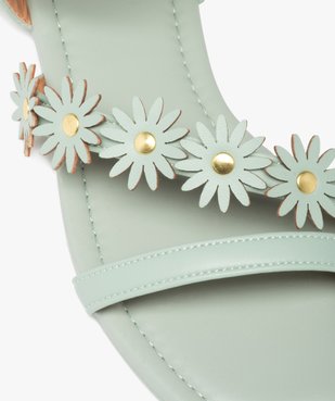 Sandales femme unies à talon plat et fleurs en relief vue6 - GEMO (CASUAL) - GEMO