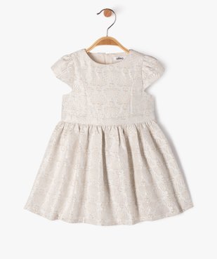 Robe de cérémonie avec motifs brodés bébé fille vue1 - GEMO(BEBE DEBT) - GEMO
