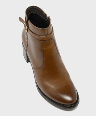 Boots en cuir à talon haut et large femme - Tanéo vue5 - TANEO - GEMO